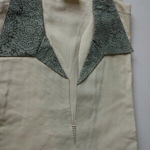 Aura Herbal Wear Cream/Gray Multi-Color Women's Long Sleeves Top Size 42 New